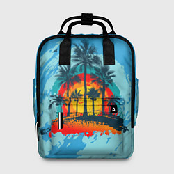 Рюкзак женский Море Пальмы Песок, цвет: 3D-принт
