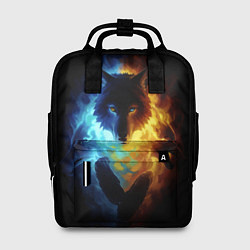 Рюкзак женский Волки в огне, цвет: 3D-принт