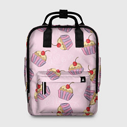 Рюкзак женский Капкейки на розовом, цвет: 3D-принт