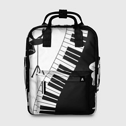 Рюкзак женский Черно Белое пианино, цвет: 3D-принт