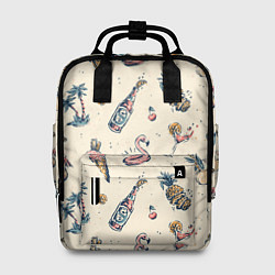 Рюкзак женский Винтажный Гавайский Рисунок, цвет: 3D-принт