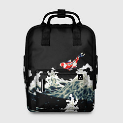 Рюкзак женский Карп Кои Волна Япония Рыба, цвет: 3D-принт