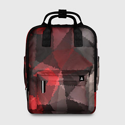 Рюкзак женский Серо-красная абстракция, цвет: 3D-принт