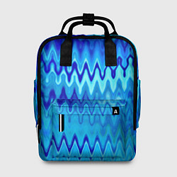 Женский рюкзак Синий-голубой абстрактный узор