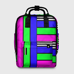 Рюкзак женский Полосатый яркий летний узор, цвет: 3D-принт