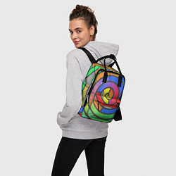 Рюкзак женский Маечная спираль мозаика, цвет: 3D-принт — фото 2