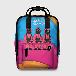Рюкзак женский Игра в кальмара - красочный фон, цвет: 3D-принт