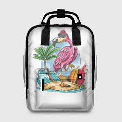 Рюкзак женский Фламинго На Острове, цвет: 3D-принт