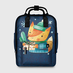 Рюкзак женский Лис-подарок в узорах, цвет: 3D-принт