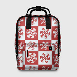 Рюкзак женский Шахматные Снежинки, цвет: 3D-принт