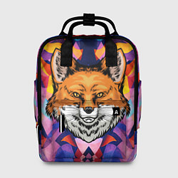 Рюкзак женский АБСТРАКЦИЯ И ГОЛОВА ЛИСЫ FOX HEAD, цвет: 3D-принт