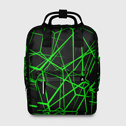 Рюкзак женский Зеленые Полигоны Матрица, цвет: 3D-принт