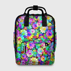 Рюкзак женский Rainbow flowers, цвет: 3D-принт