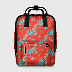Рюкзак женский Морские коньки паттерн, цвет: 3D-принт