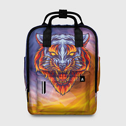 Рюкзак женский Тигр в водно-огненной стихии, цвет: 3D-принт