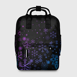 Рюкзак женский Новогодние снежинки Градиент, цвет: 3D-принт