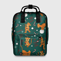 Рюкзак женский Тигр и рождество, цвет: 3D-принт