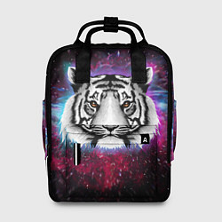 Рюкзак женский ТИГР В НЕОНОВОМ КОСМОСЕ NEON TIGER GALAXY, цвет: 3D-принт