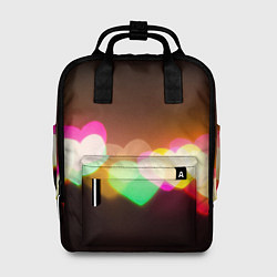 Рюкзак женский Горящие сердца всех цветов радуги, цвет: 3D-принт