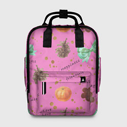 Женский рюкзак Розовый принт к любому зимнему празднику, с позити
