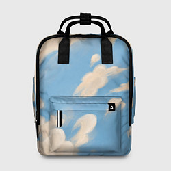 Рюкзак женский Рисунок голубого неба с облаками маслом, цвет: 3D-принт