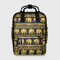 Рюкзак женский Золотые слоны, цвет: 3D-принт