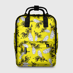 Рюкзак женский Пчелы на желтом, цвет: 3D-принт