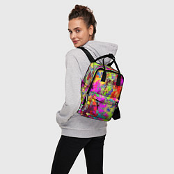 Рюкзак женский Пиксельный камуфляж Токсик, цвет: 3D-принт — фото 2