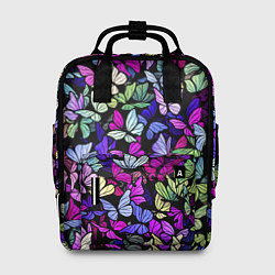 Рюкзак женский Витражные бабочки, цвет: 3D-принт