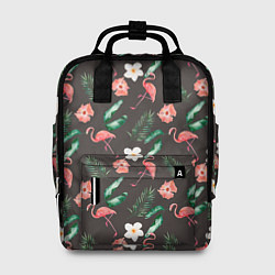 Женский рюкзак Фламинго и цветы паттерн