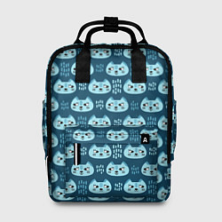 Рюкзак женский Мордочки котов в плоском стиле Паттерн, цвет: 3D-принт