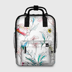 Рюкзак женский Цветы Нарисованные, цвет: 3D-принт