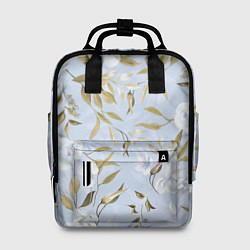 Рюкзак женский Цветы Золотые Листья, цвет: 3D-принт