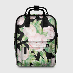 Женский рюкзак Цветы Нарисованные Пионы