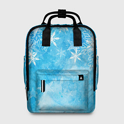 Рюкзак женский Новогодние снежинки, цвет: 3D-принт
