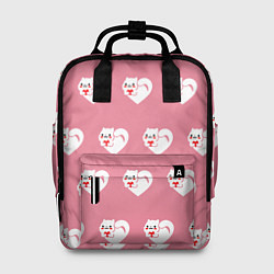 Женский рюкзак Орнамент сердце кот