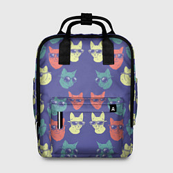 Рюкзак женский Кот в очках орнамент, цвет: 3D-принт