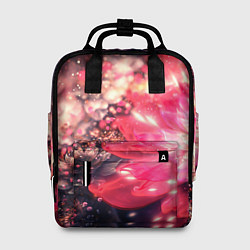 Женский рюкзак Нежные цветы и блестки