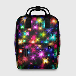 Рюкзак женский ЦВЕТНЫЕ ЗВЕЗДЫ COLORED STARS, цвет: 3D-принт