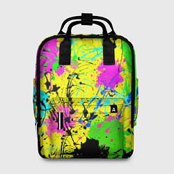 Рюкзак женский Абстрактная картина в разноцветный неоновых тонах, цвет: 3D-принт