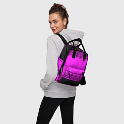 Рюкзак женский Черное кружево на неоновом розовом фоне, цвет: 3D-принт — фото 2