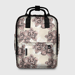 Рюкзак женский Цветы Розы На Светлом Фоне, цвет: 3D-принт