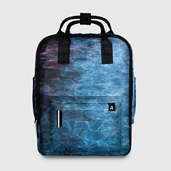 Рюкзак женский Неоновые волны на воде - Синий, цвет: 3D-принт