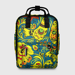 Рюкзак женский Хохломская Роспись Две Птицы, цвет: 3D-принт