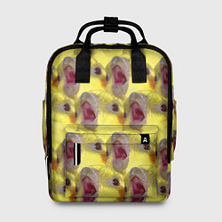 Рюкзак женский Попугай Корелла Орёт Мем, цвет: 3D-принт