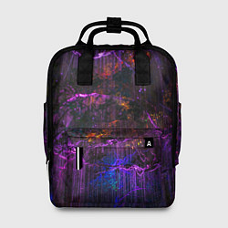 Женский рюкзак Неоновые лучи и листья - Фиолетовый