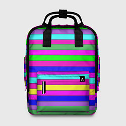 Рюкзак женский Multicolored neon bright stripes, цвет: 3D-принт