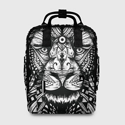 Рюкзак женский Черно белый Африканский Лев Black and White Lion, цвет: 3D-принт