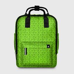 Рюкзак женский Зеленые волнистые узоры, цвет: 3D-принт