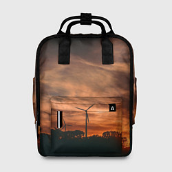 Рюкзак женский Закатное небо и природа - Оранжевый, цвет: 3D-принт